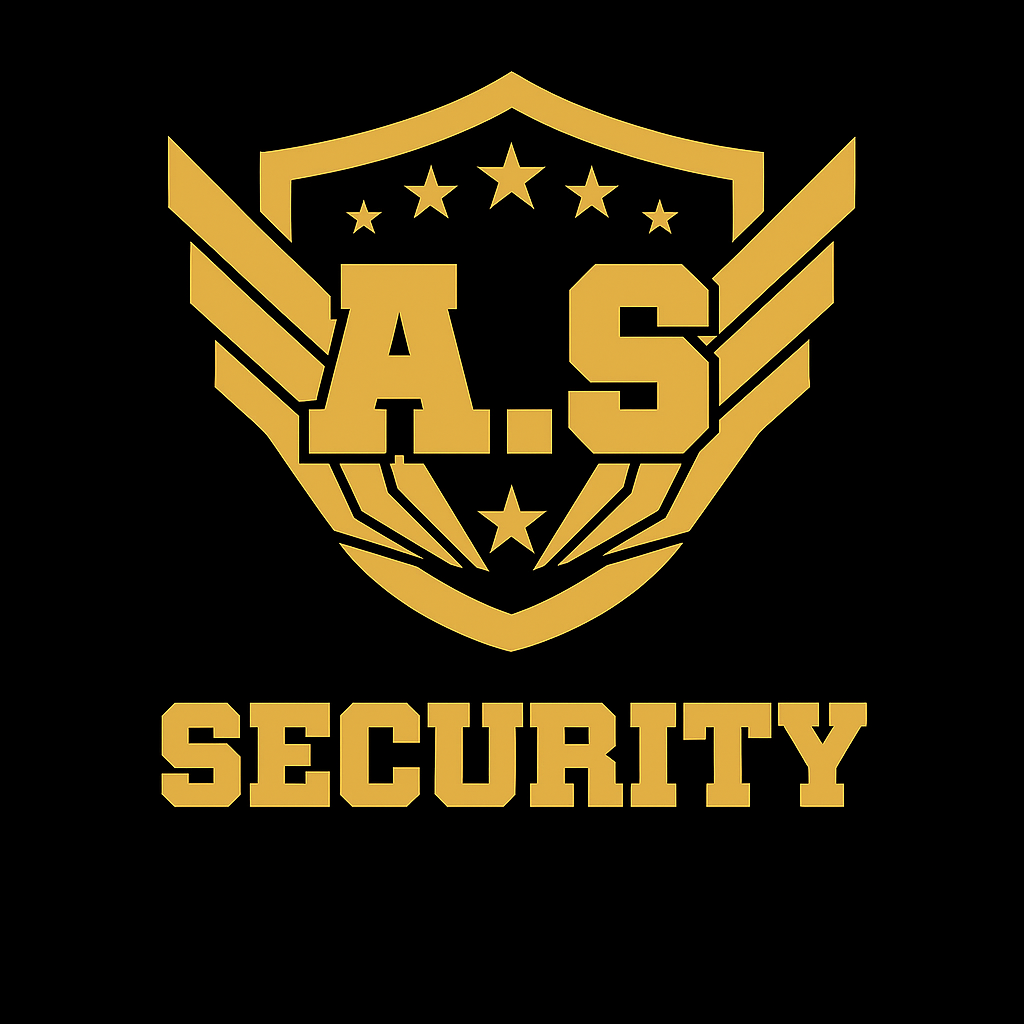 Logo de A.S SECURITY en oro